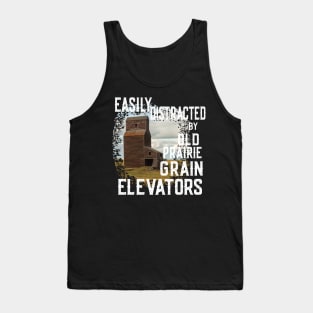 Vintage retro: Easily Distracted by Prairie Grain Elevators Tank Top